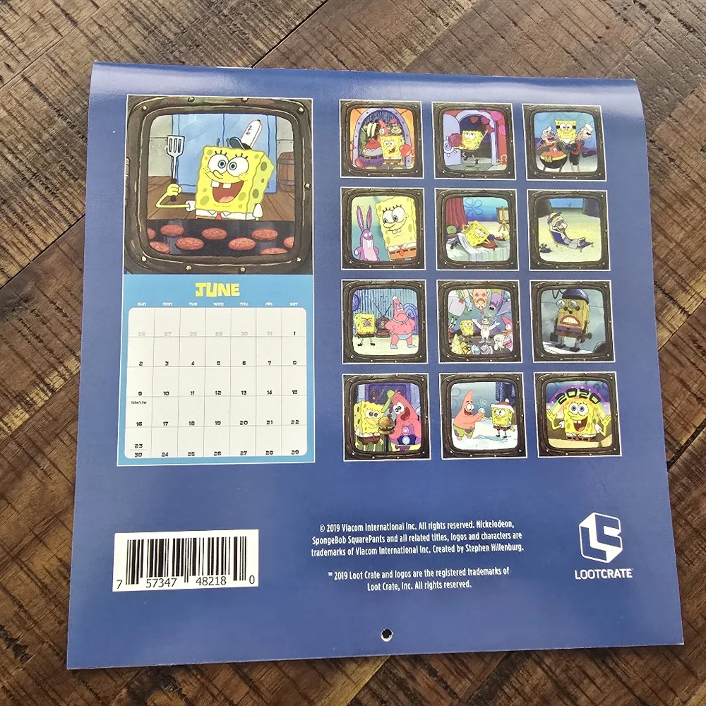 Nickelodeon SpongeBob SquarePants Red and Yellow Calendar